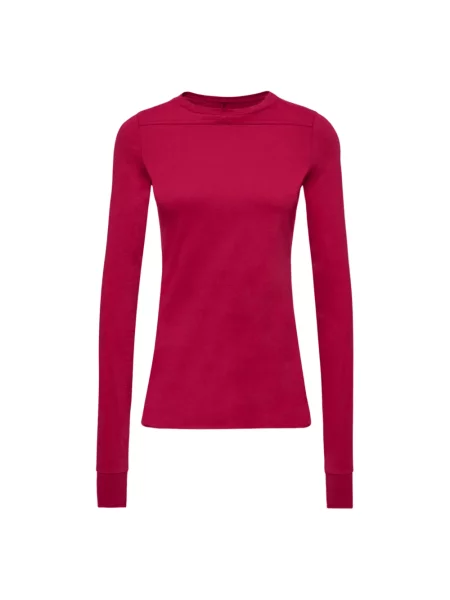 Długa koszulka Moncler z długim rękawem czerwona