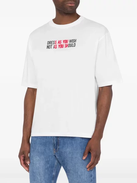 Raštuotas marškinėliai Moschino balta