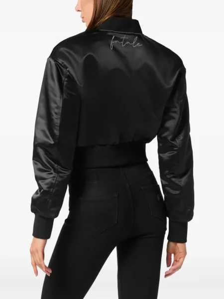 Geacă bomber Philipp Plein din satin negru