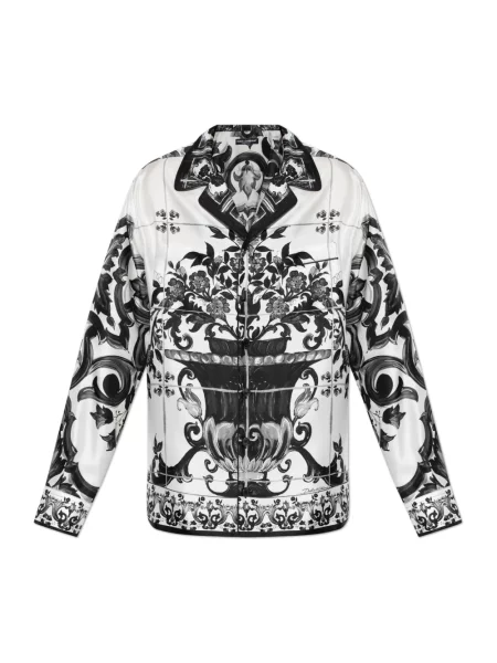 Jedwabna koszula Dolce And Gabbana biała