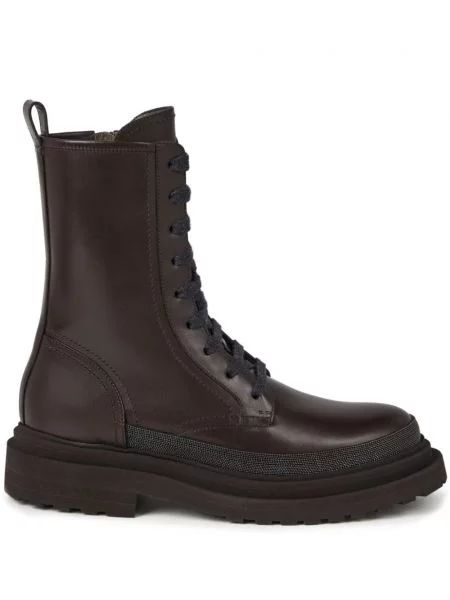 Botine Brunello Cucinelli din piele maro