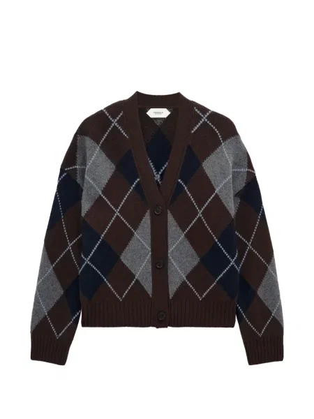Cardigan Pringle Of Scotland din cașmir cu model argyle maro