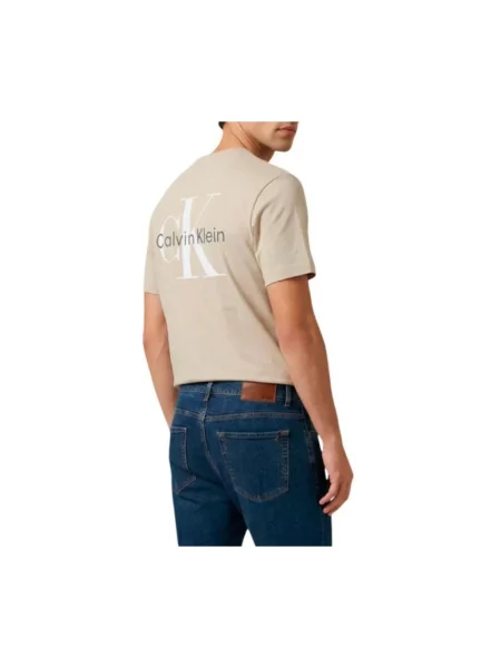 Koszulka Calvin Klein Jeans klasyczna brązowa