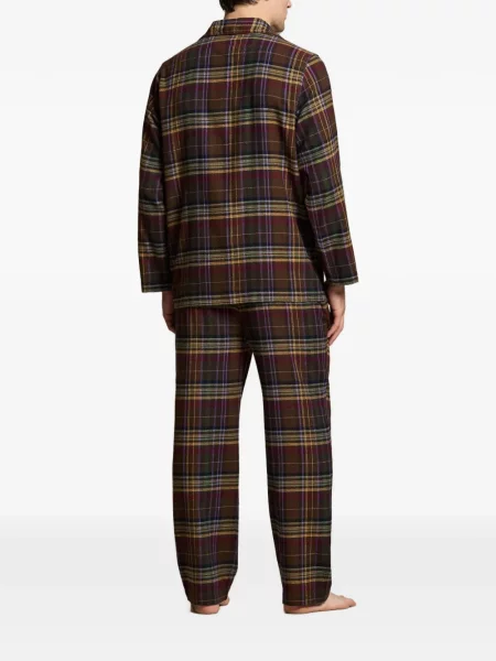 Șosete Polo Ralph Lauren cu broderie în carouri de flanelă verde