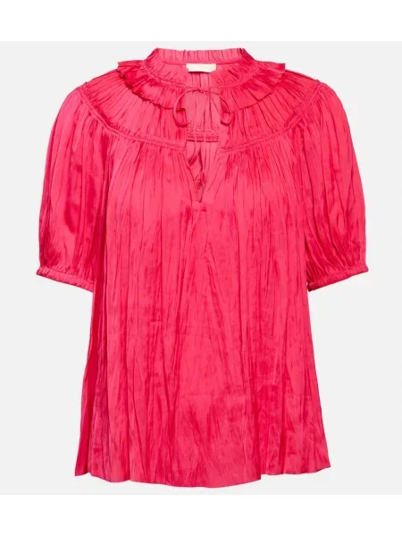 Satynowy top Ulla Johnson różowy