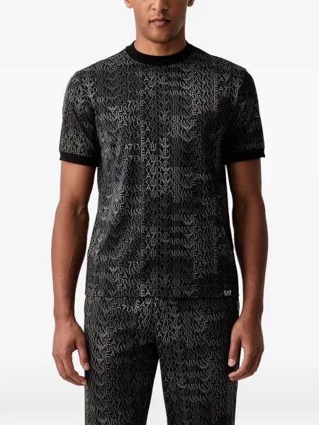 Scurt tricou Ea7 Emporio Armani cu imagine negru