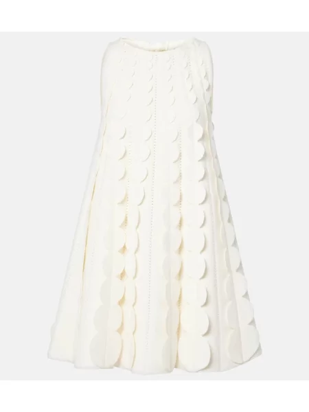 Rochie midi Oscar De La Renta cu imprimeu abstract până la genunchi de costum alb