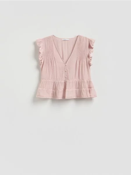 Reserved Bluză cu adaos de roz-pastel roz