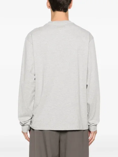 Tricou Jil Sander cu decolteu rotund lung gri