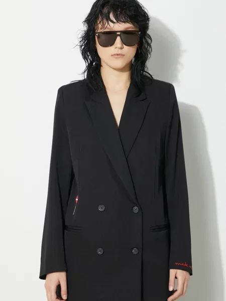 Volnen suknjič Fiorucci Black Double Breasted črna