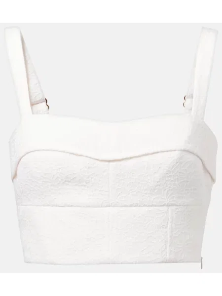 Cropp top Veronica Beard din jacard alb