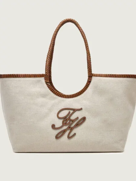 TOMMY HILFIGER Shopper táska világos / konyak bézs