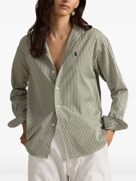 Tricou polo Polo Ralph Lauren cu dungi cu două rânduri de nasturi cu aplicații negru