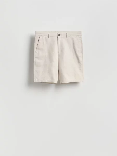 Reserved Pantaloni scurți regular cu adaos de in bej