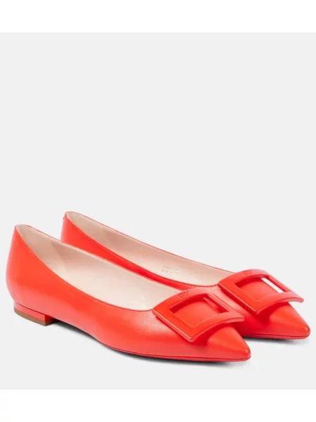 Balerini Roger Vivier din piele roșu