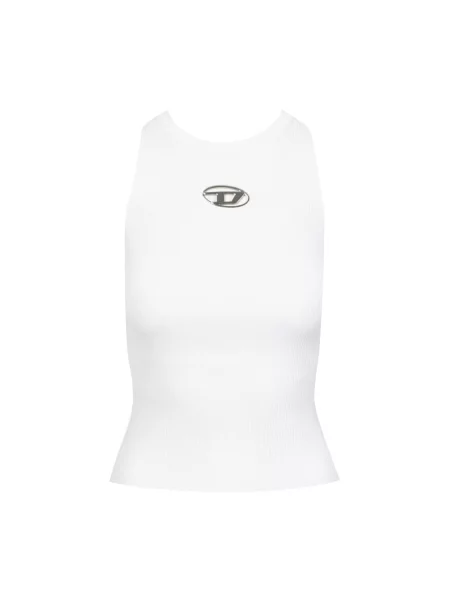 Top Diesel elegancki żakardowy na ramiączkach biały