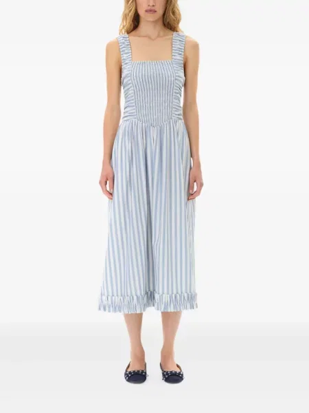 Rochie Ganni cu dungi de costum alb