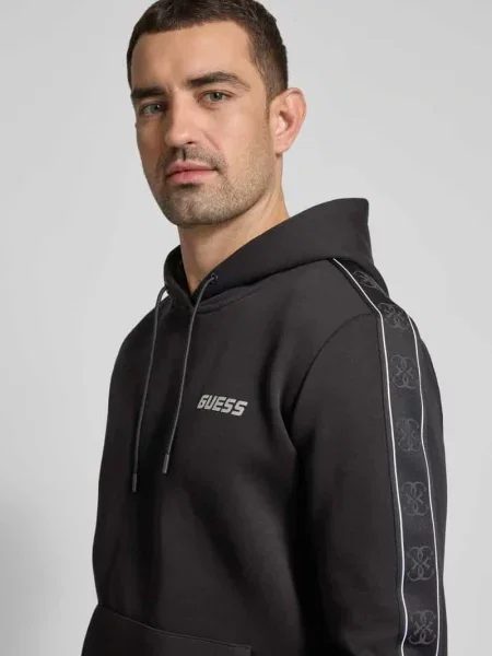 Bluza z kapturem i detalem z logo model ‘MICKEY’ czarna