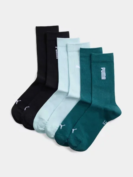 PUMA Unisex Logo Crew Sock 3 Набір шкарпеток Унісекс Комбінований верх зелений