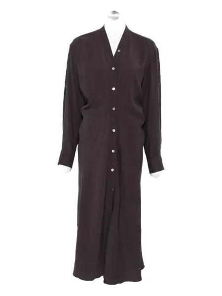 Sukienka koszulowa Studio Nicholson do kolan garniturowa brązowa