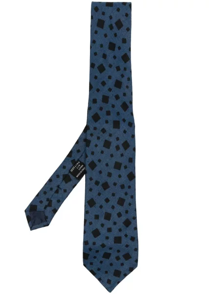 Lněná kravata Versace Pre-owned s potiskem s vázáním modrá