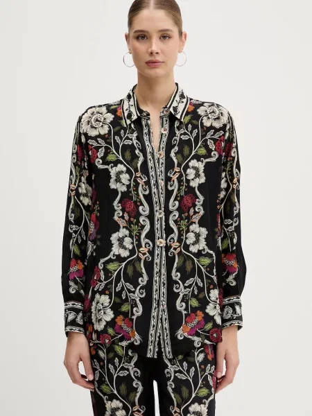 Farm Rio cămașă cu guler clasic relaxed negru