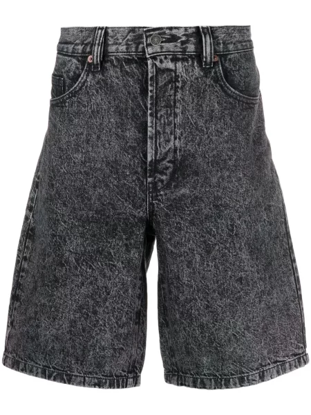 Pantaloni scurți din denim Diesel negru
