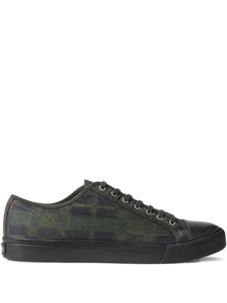 Sneakerși Ralph Lauren Rrl în carouri din dantelă verde