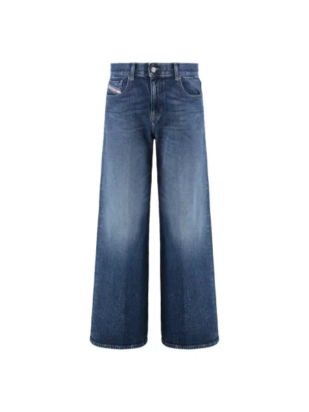 Jeansy Diesel 1978 z wysoką talią o krotszym kroju niebieskie