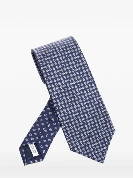 Cravată Ferragamo de mătase cu imagine albastru