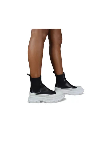 Botki Alexander Mcqueen skórzane czarne