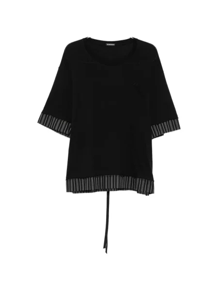Tricou Ann Demeulemeester cu dungi cu legături negru