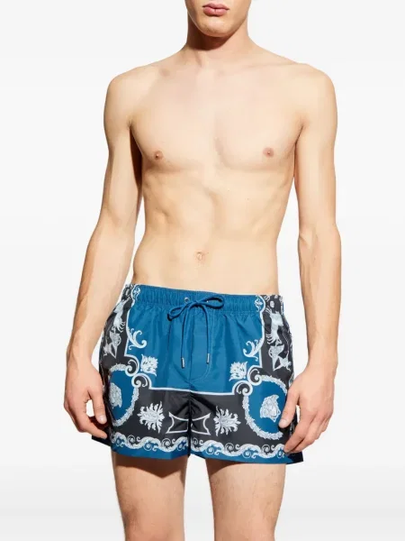 Slip de baie Versace cu imagine albastru