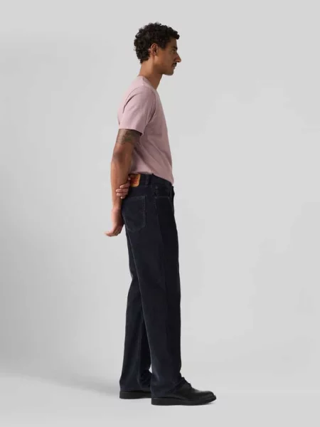 Spodnie o prostym kroju loose fit ze sztruksu z czystej bawełny model Levi's czarne