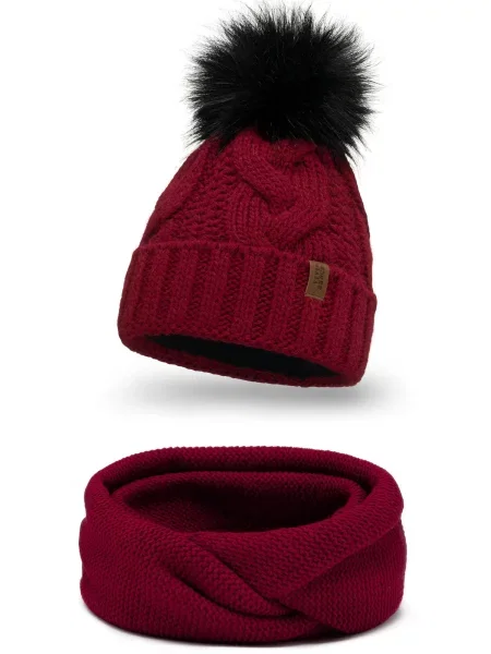 Vivisence Čepice Set burgundská červeň