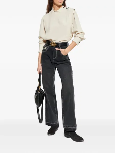 Blugi Isabel Marant cu broderie negru