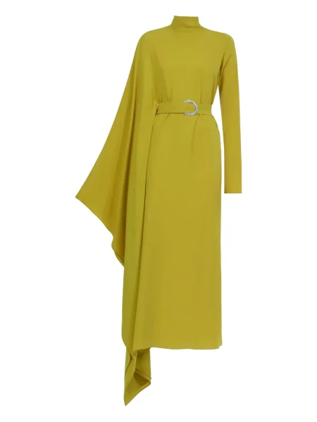 Sukienka midi Taller Marmo do kolan garniturowa żółta