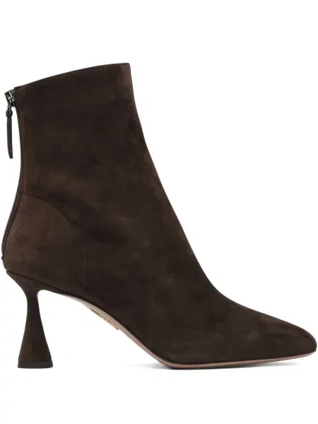 Cizme scurte Aquazzura din piele de căprioară maro