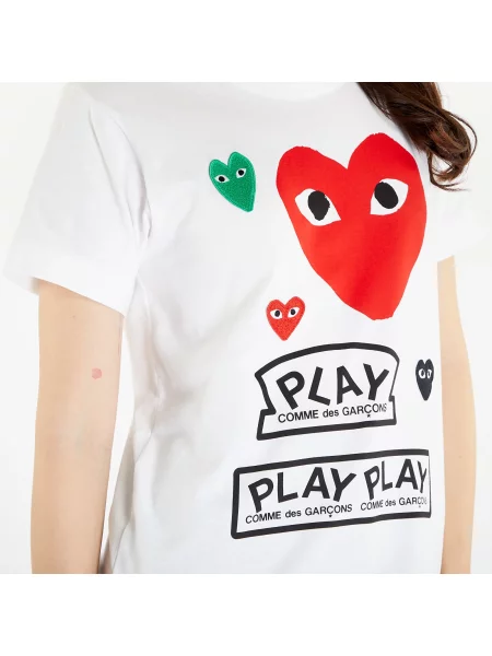 Μπλούζα Comme Des Garçons Play με μοτίβο καρδιά λευκό