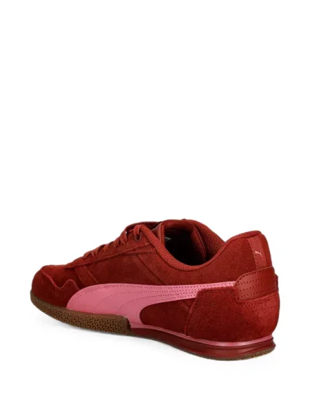Top Puma din piele de căprioară roșu
