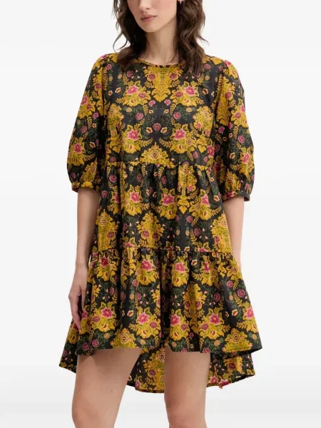 Rochie mini Farm Rio cu model floral de costum negru