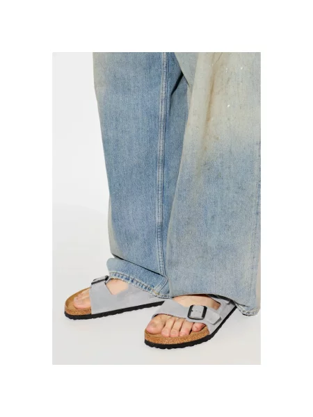 Klapki Birkenstock zamszowe fioletowe