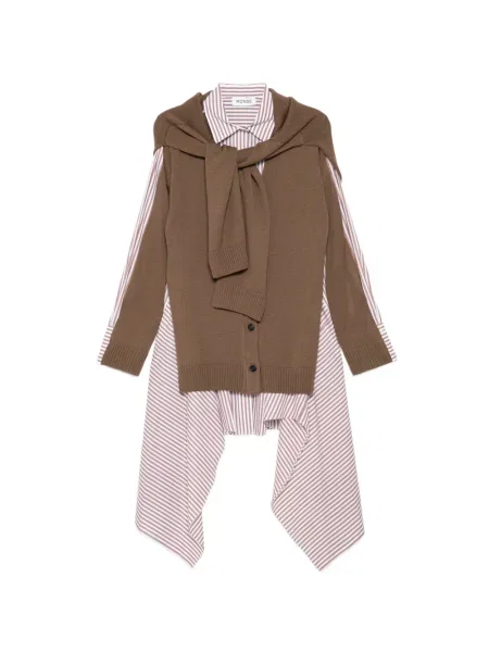 Dzianinowa sukienka koszulowa Monse brązowa