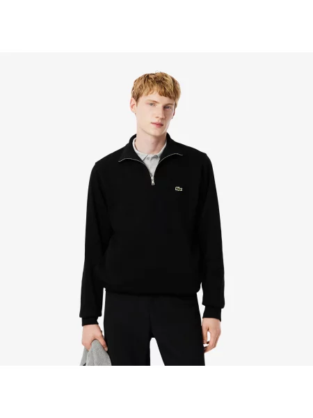 Классическая толстовка на молнии Lacoste черная