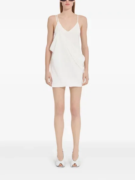 Rochie Mm6 Maison Margiela de mătase de costum alb