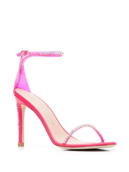 Křišťálové sandály Stuart Weitzman růžové