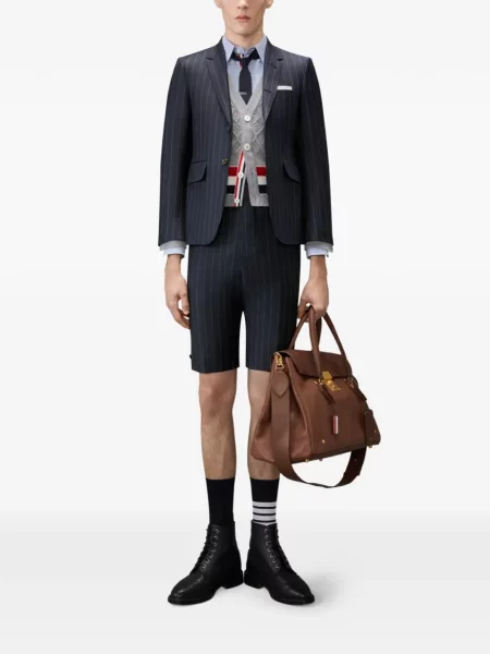 Cardigan Thom Browne cu model argyle gri