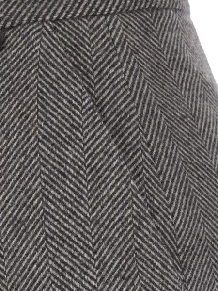 Fustă midi Antonelli cu model herringbone plic gri