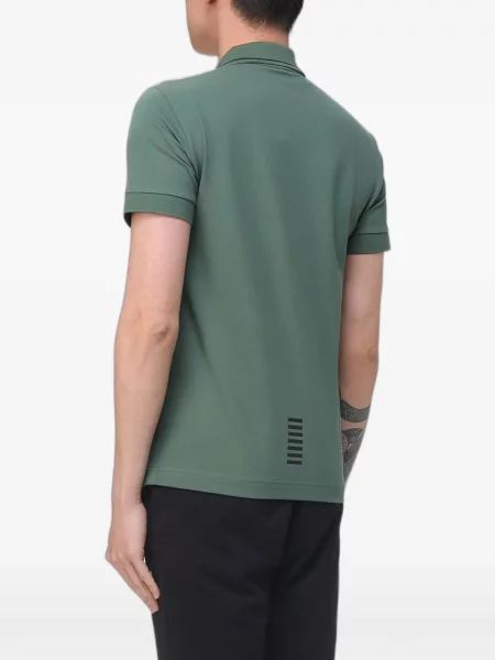 Къс поло тениска Ea7 Emporio Armani с принт зелено