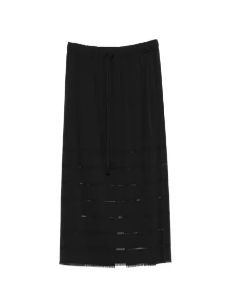 Fusta plisata Pleats Please Issey Miyake cu cordon negru